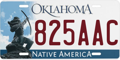 OK license plate 825AAC