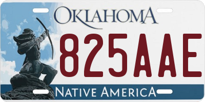 OK license plate 825AAE