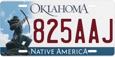 OK license plate 825AAJ