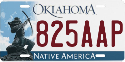 OK license plate 825AAP