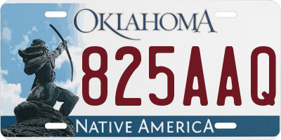 OK license plate 825AAQ