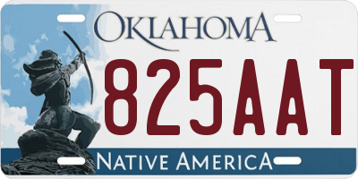 OK license plate 825AAT