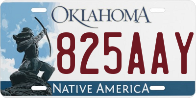 OK license plate 825AAY