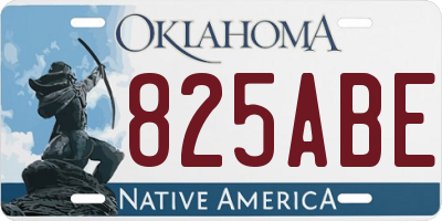 OK license plate 825ABE