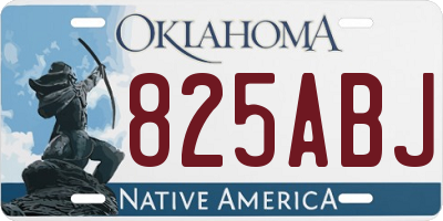 OK license plate 825ABJ