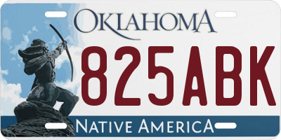 OK license plate 825ABK