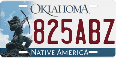 OK license plate 825ABZ
