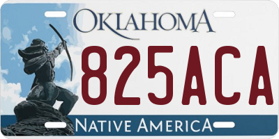 OK license plate 825ACA