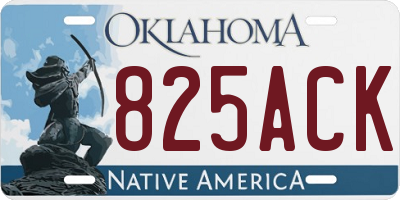 OK license plate 825ACK