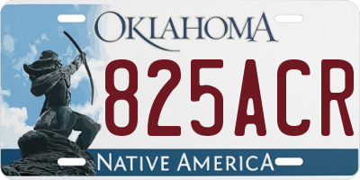OK license plate 825ACR