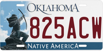 OK license plate 825ACW