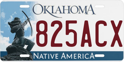 OK license plate 825ACX