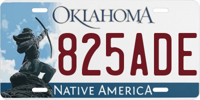 OK license plate 825ADE
