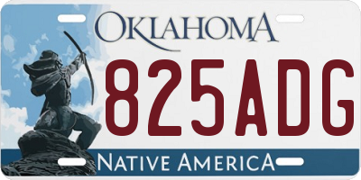 OK license plate 825ADG