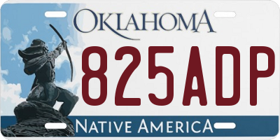 OK license plate 825ADP