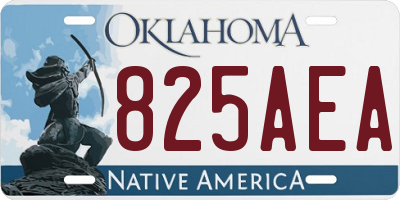 OK license plate 825AEA