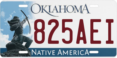 OK license plate 825AEI