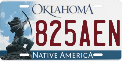 OK license plate 825AEN