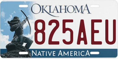 OK license plate 825AEU