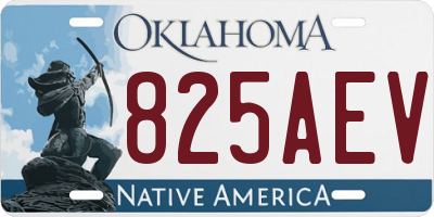 OK license plate 825AEV