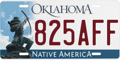 OK license plate 825AFF
