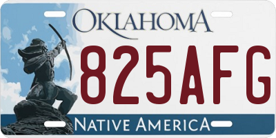 OK license plate 825AFG