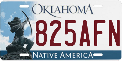 OK license plate 825AFN