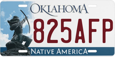 OK license plate 825AFP