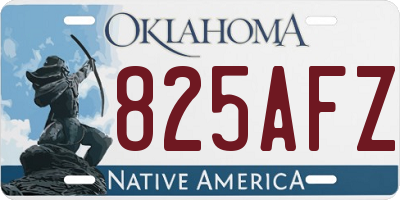 OK license plate 825AFZ