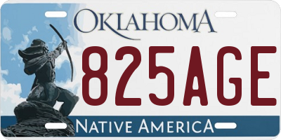 OK license plate 825AGE