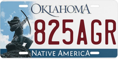 OK license plate 825AGR