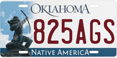 OK license plate 825AGS