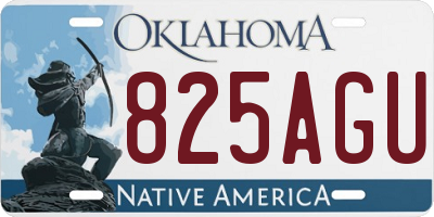 OK license plate 825AGU