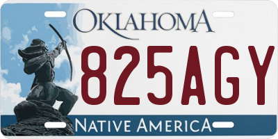 OK license plate 825AGY