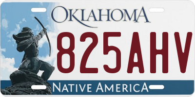 OK license plate 825AHV