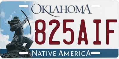 OK license plate 825AIF