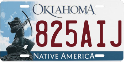 OK license plate 825AIJ