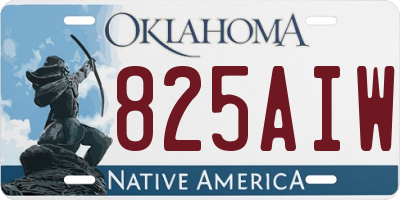 OK license plate 825AIW