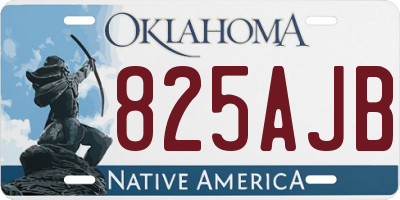 OK license plate 825AJB