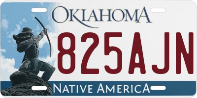 OK license plate 825AJN