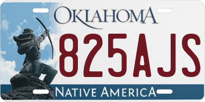 OK license plate 825AJS
