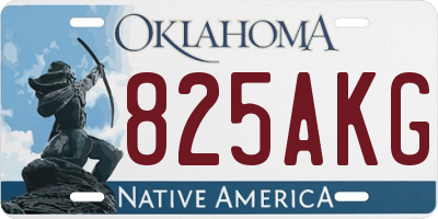 OK license plate 825AKG