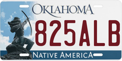 OK license plate 825ALB