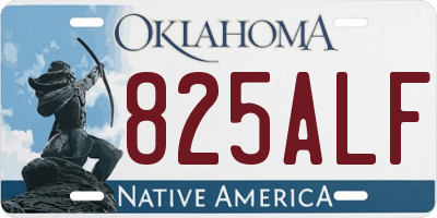 OK license plate 825ALF