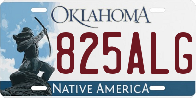 OK license plate 825ALG