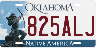 OK license plate 825ALJ