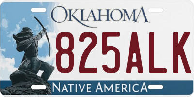 OK license plate 825ALK