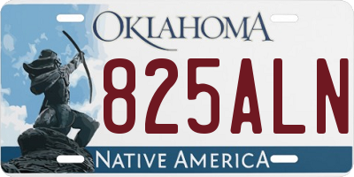 OK license plate 825ALN