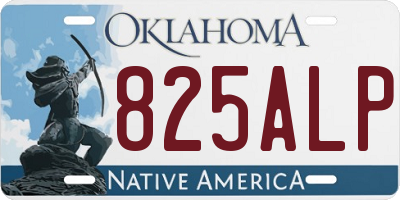 OK license plate 825ALP