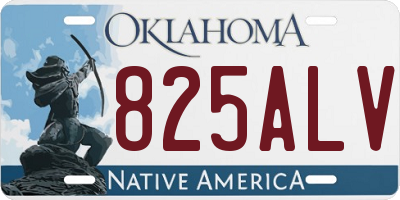 OK license plate 825ALV